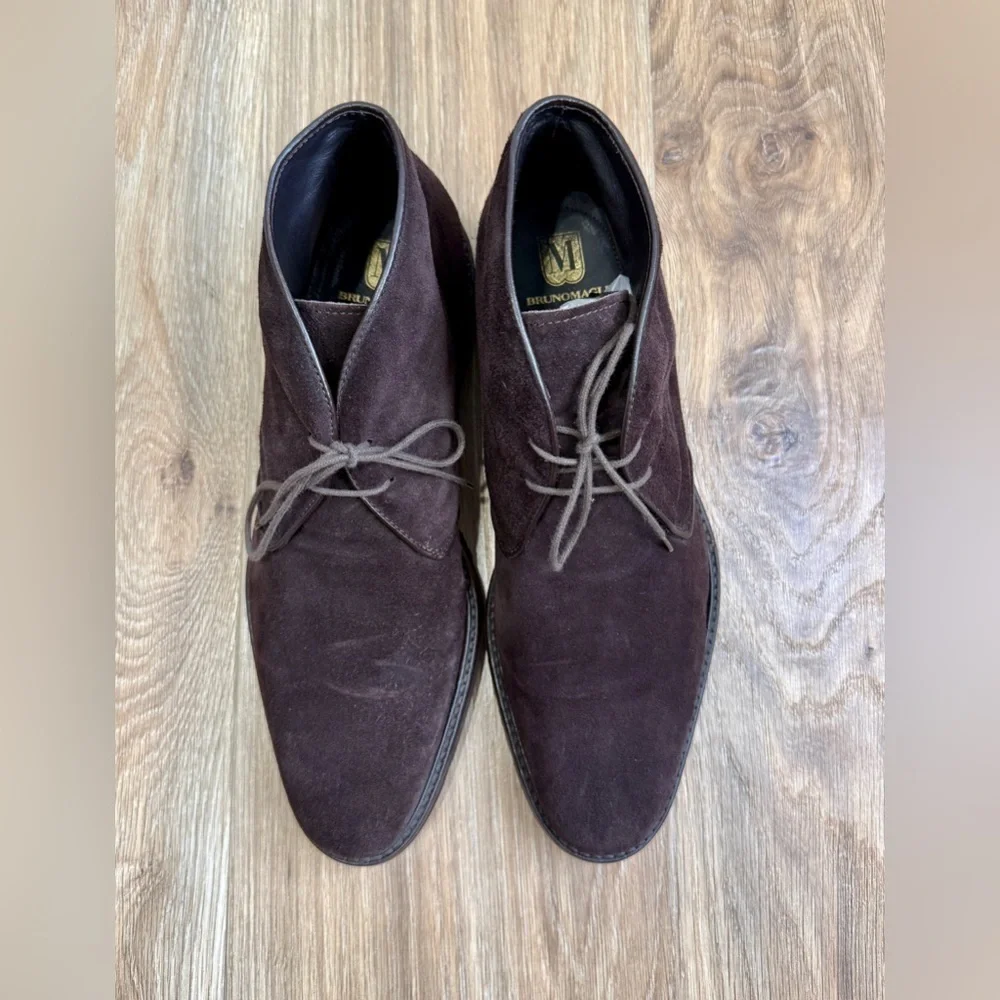 Bruno Magli Brown Suede Chukka Ankle Boots Lug Sole Size 11.5